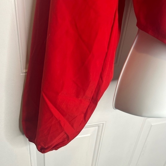 SHEIN Privé Ruched Bust Square Neck Bishop Sleeve Blouse SZ M - Picture 5 of 14